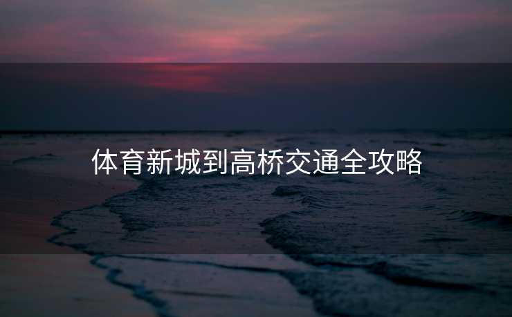 体育新城到高桥交通全攻略