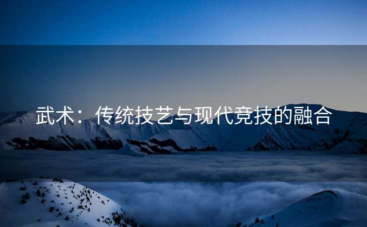 武术：传统技艺与现代竞技的融合